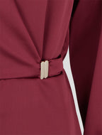 Blouse satinée à taille élastiquée - Bordeaux