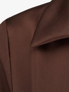 Blouse satinée à taille élastiquée - Marron