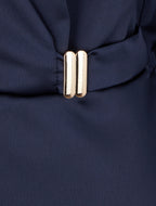Blouse satinée à taille élastiquée - Marine