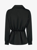 Blouse satinée à taille élastiquée - Noir