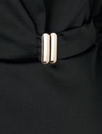 Blouse satinée à taille élastiquée - Noir
