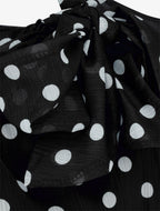 Blouse en voile imprimé à pois - Noir