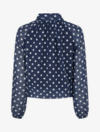 Blouse en voile imprimé à pois - Marine