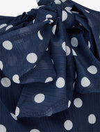 Blouse en voile imprimé à pois - Marine