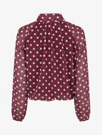 Blouse en voile imprimé à pois - Bordeaux
