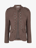 Veste en suédine style officier - Marron clair