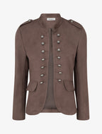 Veste en suédine style officier - Marron clair