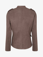 Veste en suédine style officier - Marron clair
