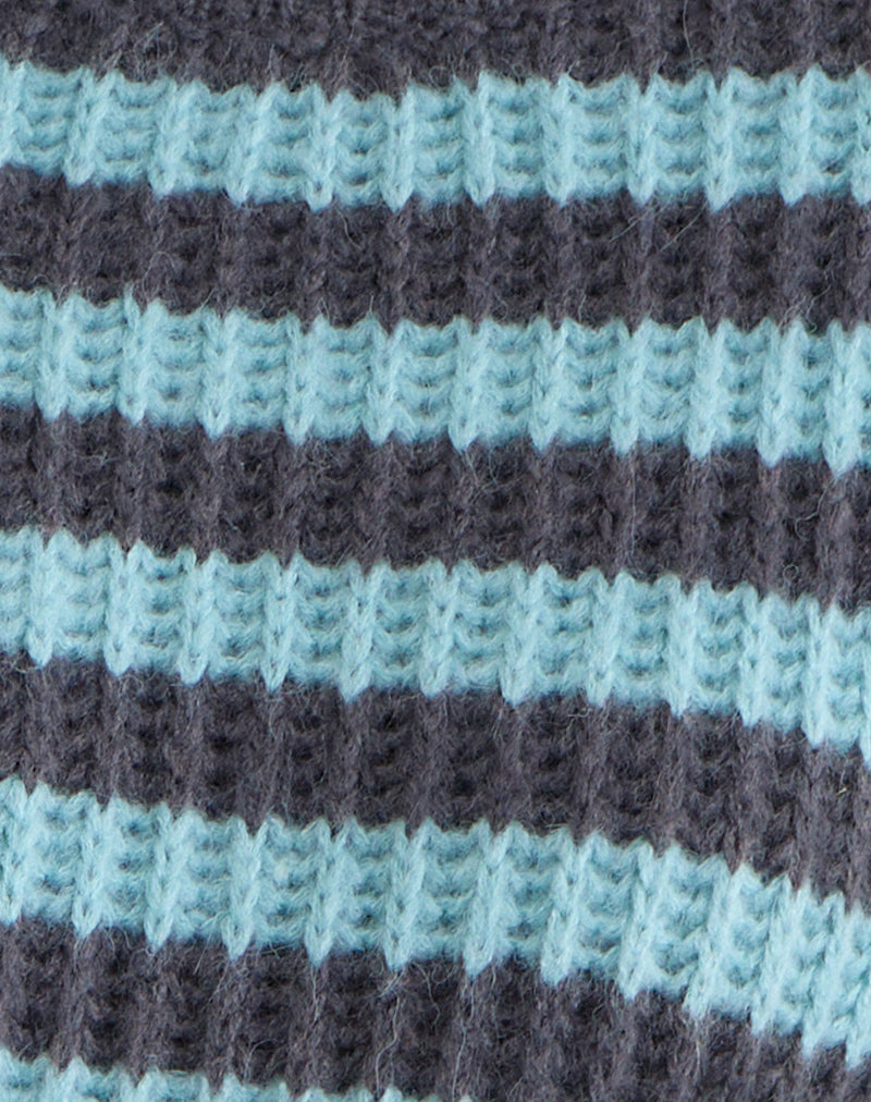 Pull Namirta en bleu clair avec rayure gris foncé