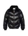 Doudoune rétro streetwear shiny noire
