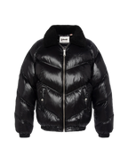 Doudoune rétro streetwear shiny noire