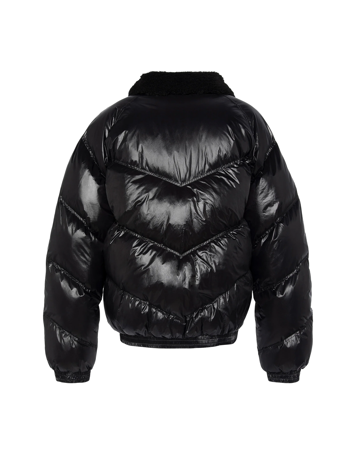 Doudoune rétro streetwear shiny noire