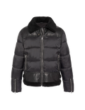 Doudoune bombardier bi-matière noire