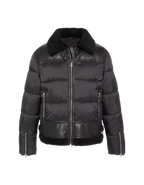 Doudoune bombardier bi-matière noire