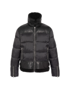Doudoune bombardier bi-matière noire