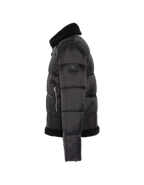 Doudoune bombardier bi-matière noire