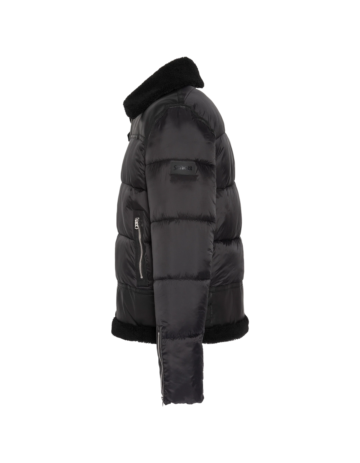 Doudoune bombardier bi-matière noire
