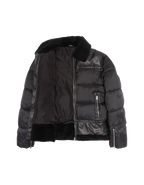 Doudoune bombardier bi-matière noire