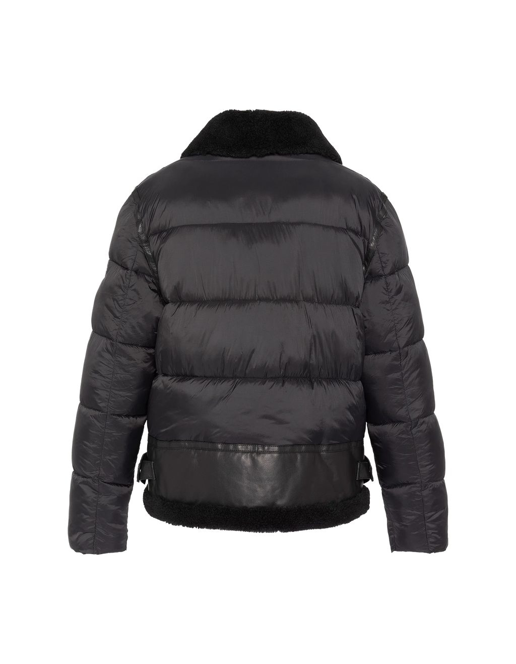 Doudoune bombardier bi-matière noire