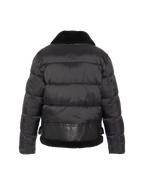 Doudoune bombardier bi-matière noire
